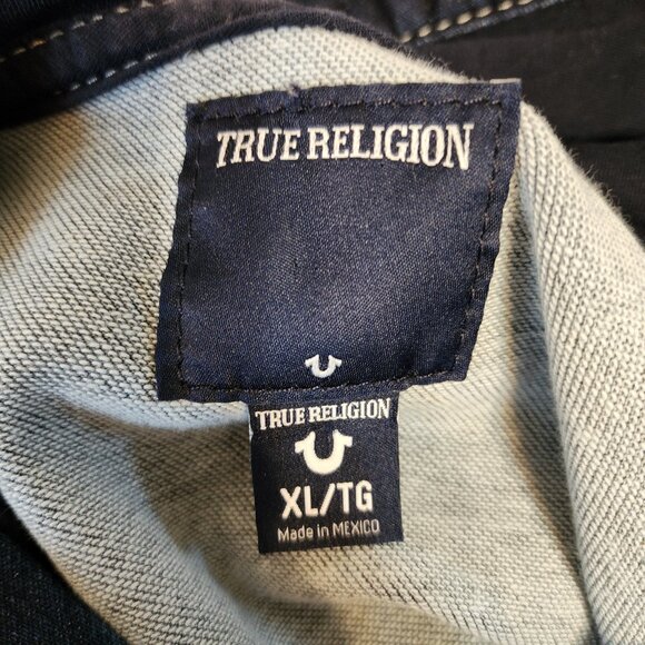 True Religion Men's Sweatshirt XL/TG Crafted With Pride Zip Hoodie Indigo Blue - Picture 3 of 15